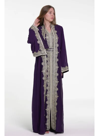 AL BENT AL SHARQIEH belted kaftan arabian dress